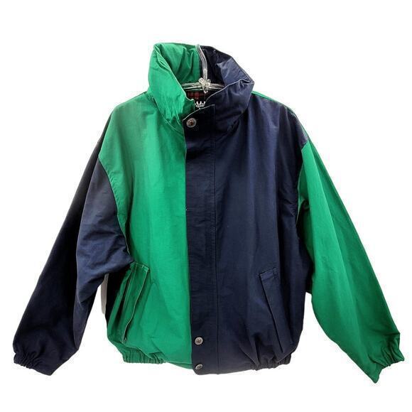 HP B.U.M. Equipment Green 80s Color Block Puffer‎ Anorak Jacket Detachable Hood - Picture 1 of 16